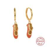 Enamel Orange Starfish Earrings Y2K Hoop Jewelry