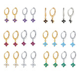 925 Sterling Silver Colorful CZ Hoop Earring For Women