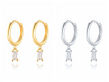 925 Sterling Silver Colorful CZ Hoop Earring For Women