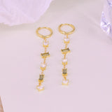 925 Sterling Silver Dangle Earrings with Tassel Chain and Cubic Zirconia