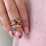Colorful Zircon 925 Silver Rings 18K Plated Fine Jewelry Anillos