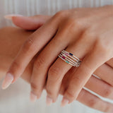 Colorful Zircon 925 Silver Rings 18K Plated Fine Jewelry Anillos