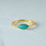 Turquoise Necklace Ring Earrings Set 925 Silver Gemstone Clavicle Chain Jewelry