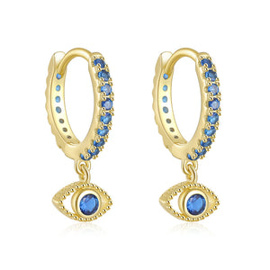 Devil Eye 925 Silver Earrings Drop Earrings Mom Gift Fine Jewelry Wedding 18K