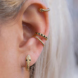 Double Coil Copper Silver Plated Earring Women Hoop Turquoise Wedding Jewelry