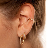 Sterling Silver CZ Ear Cuff 18K Plated Clip Earrings