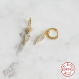 925 Silver Cross Rivet Zircon Charms Pendant DIY Bracelet Necklace Accessory