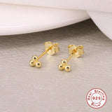 S925 Silver Dot Cartilage Piercing Stud Earrings Fine Jewelry