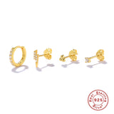 Small Flower 4pcs/Set 925 Sterling Silver Earrings