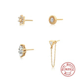 Small Flower 4pcs/Set 925 Sterling Silver Earrings