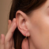 925 Sterling Silver Rivets Zircon Geometry Earrings for Women