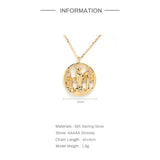 Eiffel Tower Paris 925 Silver Necklace Circle Pendant