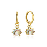 925 Silver Rose Quartz Pendant Earrings for Women