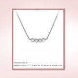 925 Silver CZ Pendant Necklace for Women Clavicle Chain Wedding Jewelry