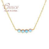 925 Silver CZ Pendant Necklace for Women Clavicle Chain Wedding Jewelry