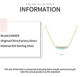 925 Silver CZ Pendant Necklace for Women Clavicle Chain Wedding Jewelry