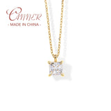 Zircon Pendant Necklace 925 Sterling Silver Chain Birthday Gift