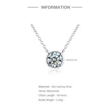Moissanite Necklace 925 Sterling Silver Pendant D Moissanita Necklaces