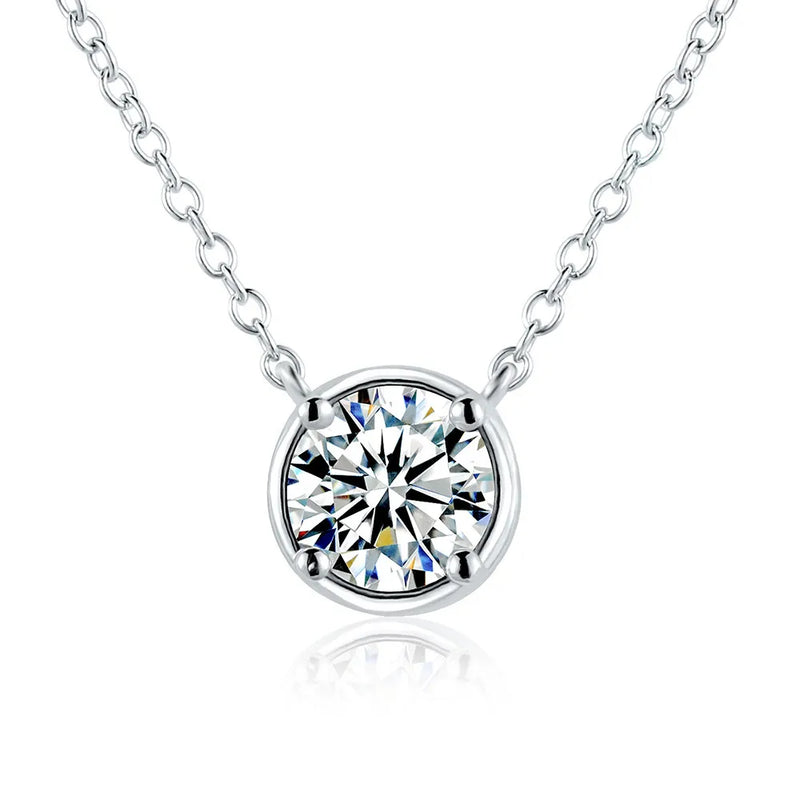 Moissanite Necklace 925 Sterling Silver Pendant D Moissanita Necklaces