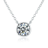 Moissanite Necklace 925 Sterling Silver Pendant D Moissanita Necklaces