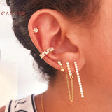 925 Sterling Silver Zircon Clip Earrings for Women