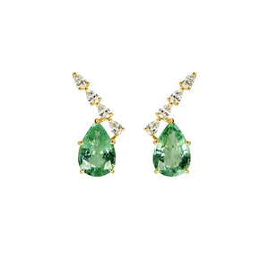 Emerald Pearl Earrings Silver 925 Women Drop Earrings Accessories 18K Jewelry