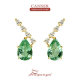 Emerald Pearl Earrings Silver 925 Women Drop Earrings Accessories 18K Jewelry
