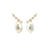 Emerald Pearl Earrings Silver 925 Women Drop Earrings Accessories 18K Jewelry