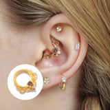 925 Sterling Silver CZ Ear Hoop Round Earrings