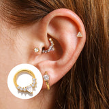 925 Sterling Silver CZ Ear Hoop Round Earrings