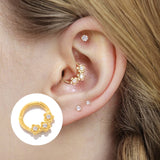925 Sterling Silver CZ Ear Hoop Round Earrings