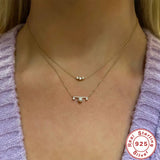 925 Silver Pearl Zircon Pendant Necklace