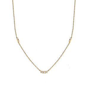 925 Silver Classic Triple CZ Clavicle Necklace For Women