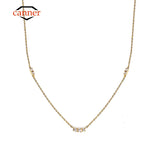 925 Silver Classic Triple CZ Clavicle Necklace For Women