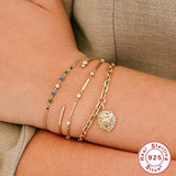 925 Silver Rainbow Zircon Charm Bracelet