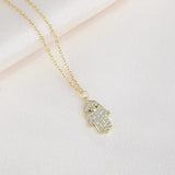 925 Silver Zircon Hand Pendant Necklace For Women