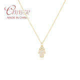 925 Silver Zircon Hand Pendant Necklace For Women
