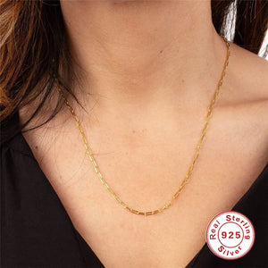 925 Sterling Silver Classic Paperclip Chain Necklace