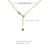 925 Sterling Silver Classic Paperclip Chain Necklace