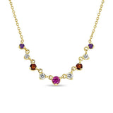 925 Sterling Silver Rainbow Zircon Pendant Necklace