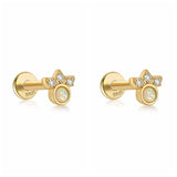 925 Silver Cartilage Flat Back Ear Stud Earrings for Women