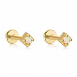 925 Silver Cartilage Flat Back Ear Stud Earrings for Women
