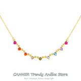 925 Silver Colorful Zircon Clavicle Chain Necklace Choker for Women
