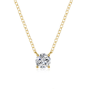 925 Silver Clear Zircon Pendant Necklace O-Chain Clavicle Women Jewelry