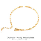 925 Silver Paper Clip Chain Bracelet Boho Charm Bangle
