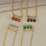 925 Silver Purple Crystal Zircon Retro Pendant Necklace Gift