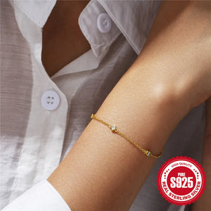 925 Sterling Silver Zircon Bracelet for Women Wedding Party Christmas