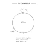 925 Sterling Silver Zircon Bracelet for Women Wedding Party Christmas
