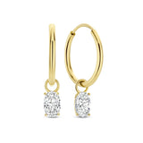 Colorful Oval Zircon Huggie Earrings 925 Sterling Silver Hoop Earring