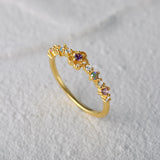 Colorful Zircon 925 Silver Star Butterfly Flower Ring for Women